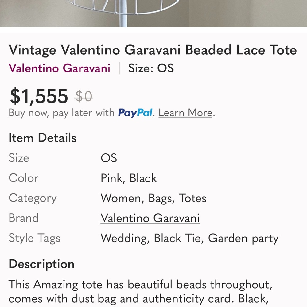 Authentic vintage Valentino Garavani Beaded Black Lace Overlay Tote - Picture 13 of 13